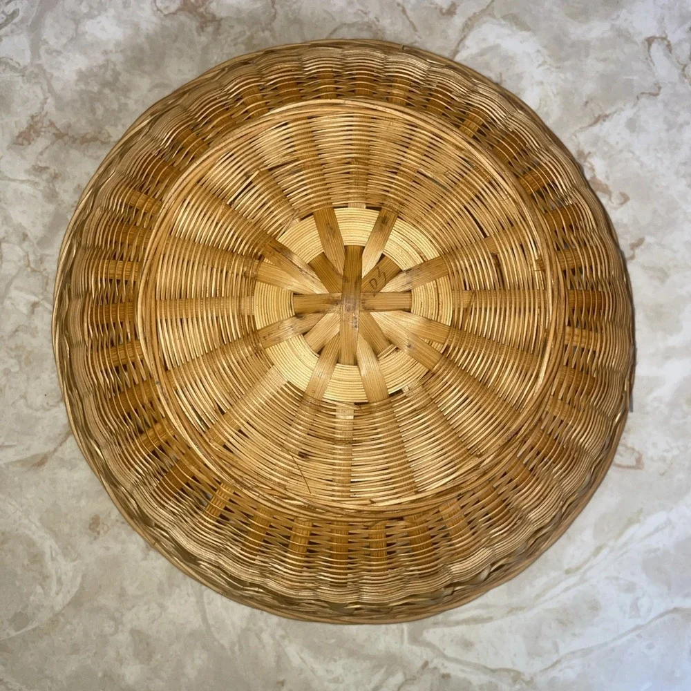Vintage Rattan Natural Wood‎ Woven Basket 9